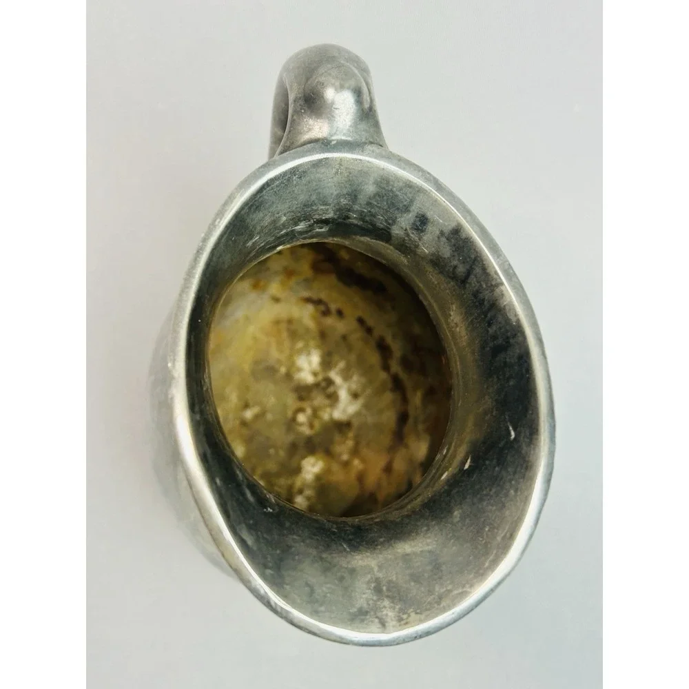 Vintage Silver Soldered Small Metal‎ Pitcher READ